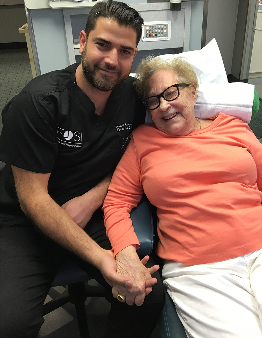FOSI-94yr-old-lorraine-cowan-testimonial Lorraine Cowan - testimonial of the work performed by Dr. Navid Senehi, DDS. MD. - Extraction, bone graft, dental implant